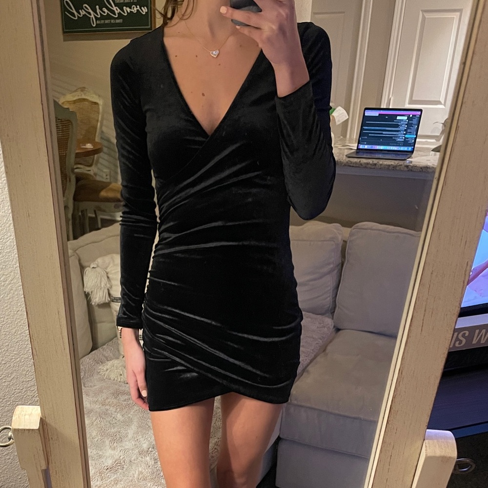 Black Velvet Mini Dress